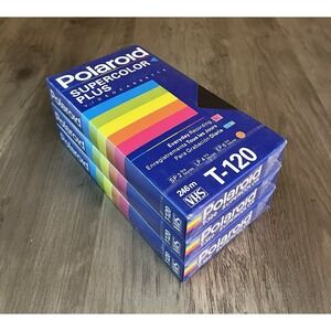 Polaroid Supercolor Plus Video Cassettes VHS T-120 Set‎ of 3 New, Sealed Blank